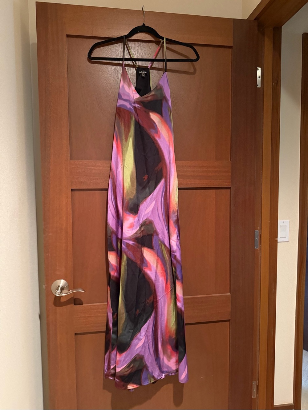 Nicole Miller Purple Multi-Color Slip Maxi Dress